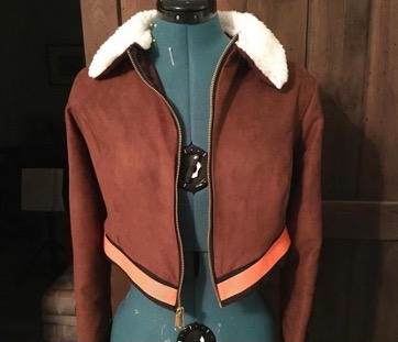 The Bomber Jacket for Yang, displayed on a dress form.
