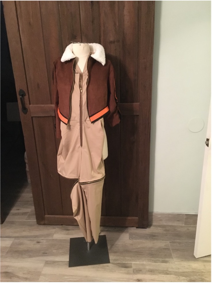 Jacket and Overalls Assembled on the Dress Form